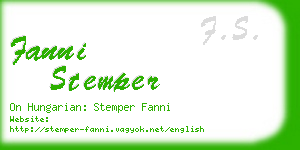 fanni stemper business card